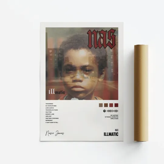 Discover Nas, Illmatic Album Art Poster, Print, Music, Tracklist