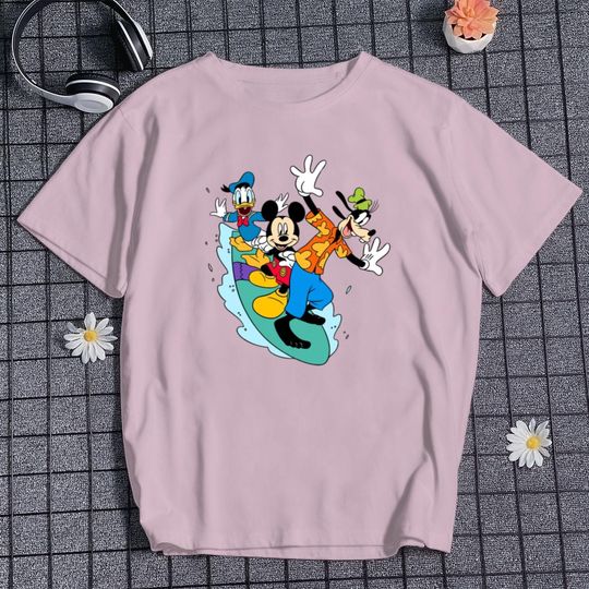 Discover Summer Beach T-shirt Vintage Mickey Surfing T-shirt Classic Surf Club Shirt Summer Vibes Shirt Cartoon Park Shirt Vacation Trip Shirt Gift
