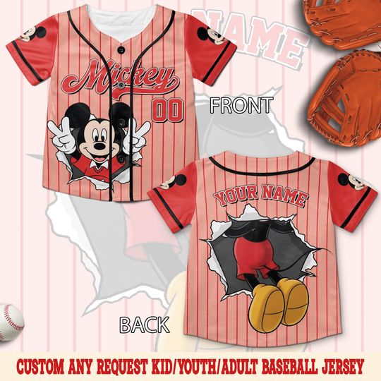 Discover Personalized Mickey Halloween Baseball Jersey, Custom Name Baby Kid Adult Spooky Mouse Baseball, Mickey And Friends Party SLZW17