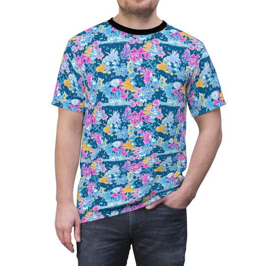 Discover Bright Tropical Whimsy - Steamboat Mickey - Unisex T-Shirt (Made in USA)