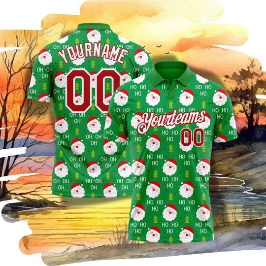 Discover Custom Santa Claus Christmas Jersey Shirt Personalized Name & Number