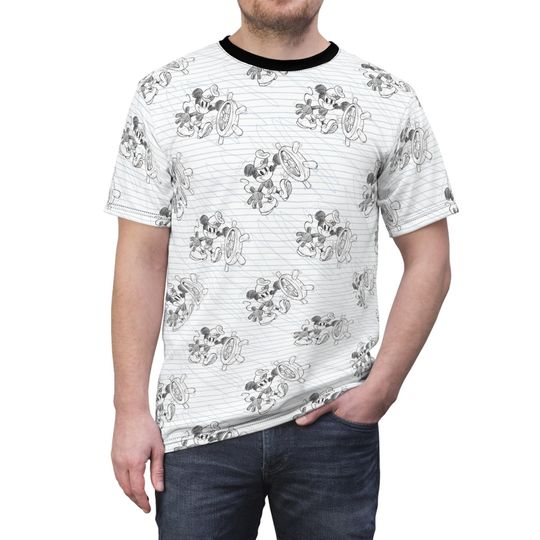Discover Sketch of Steamboat Mickey - Unisex T-Shirt (Made in USA)