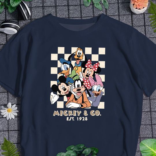 Discover Retro Mickey & Co 1928 Unisex T-shirt, Vintage Mickey And Friends Squad Kids Shirt, Vacation Trip Shirt And Family Trip Shirt, Gift Shirt