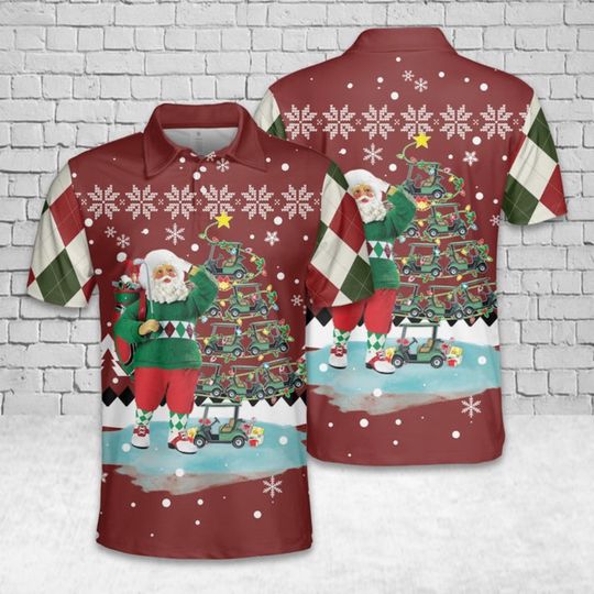 Discover Funny Santa Golf Polo: Christmas Holiday Golfer Gift
