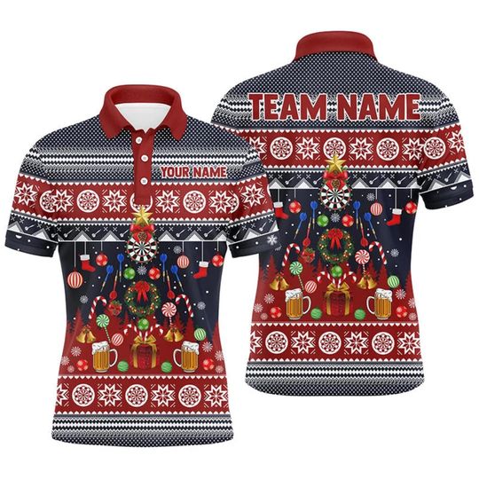 Discover Custom Christmas Dart Shirt: Holiday Tree Design, Personalized Team Jersey