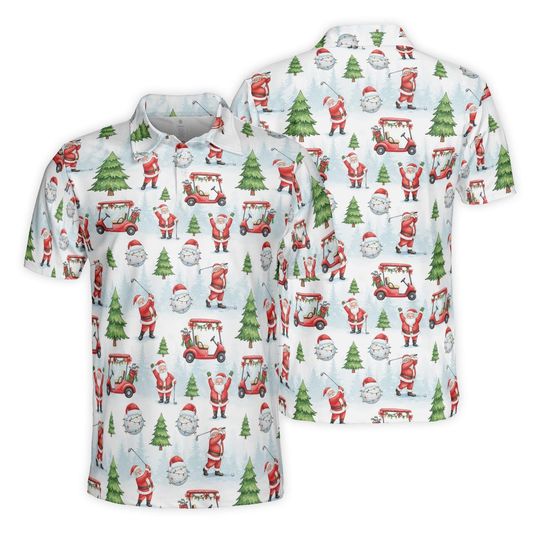 Festive Santa Christmas Golf Polo, Merry Christmas Women Sleeveless Polo, Santa Christmas Golf Team, Tis The Season Funny Golf Polo Gift