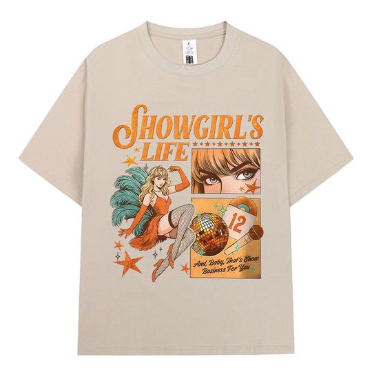 Discover The Life of A Showgirl Graphic T-shirt Men's Women Harajuku Fashion T Shirt Cotton Oversized Short Sleeve Tee Shirt Streetwear