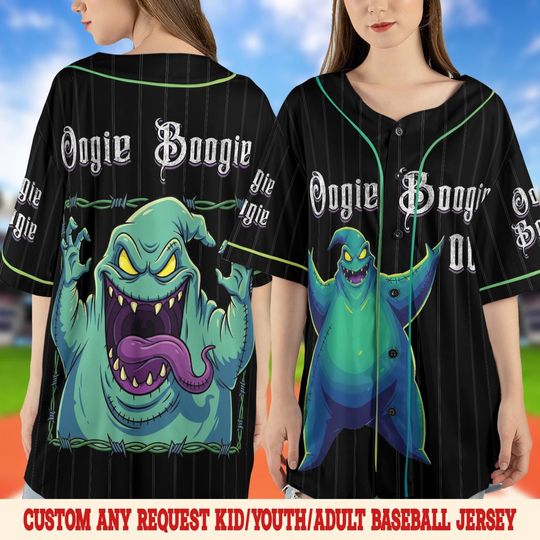 Personalized Oogie Boogie Baseball Jersey, The Nightmare Before Christmas Halloween Jersey