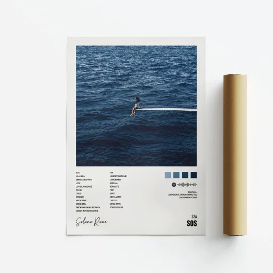 Discover SZA SOS Album Art Poster - Music Tracklist Vertical Print