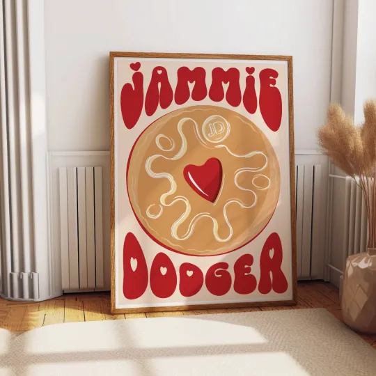 Discover Jammie Dodger Biscuit Poster Kitchen Wall Art Retro Decor Vertical Matte Print