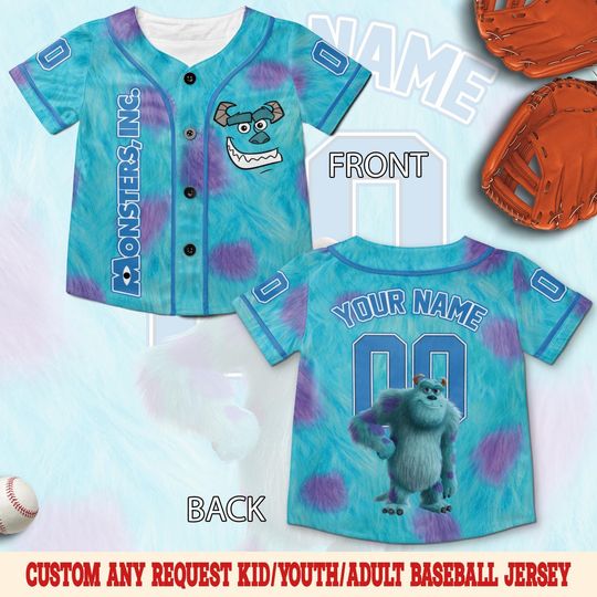 Discover Personalized Disney Monsters Inc Costume Baseball Jersey