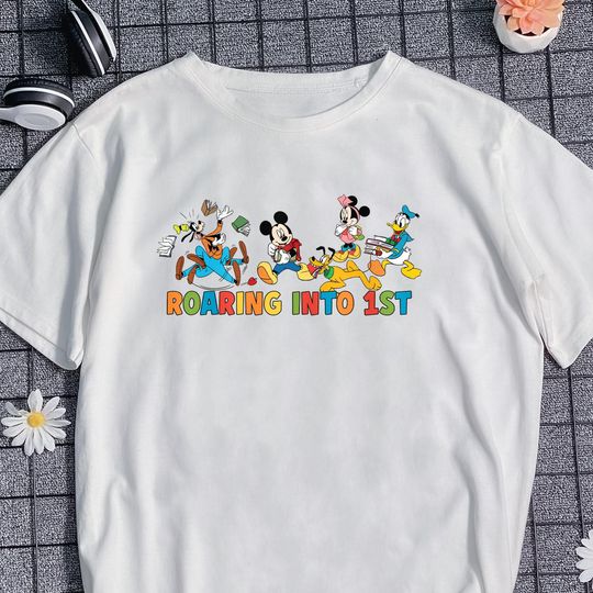 Discover Custom Roaring Into Grade School T-shirt Back To School Tee First Day School Outfit Kids School Spirit Personalized Grade Level Shirt