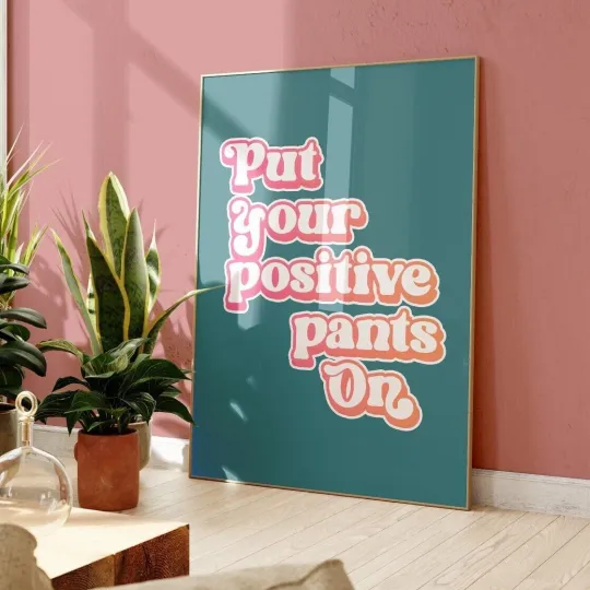 Discover Positivity Quote Wall Art Print Poster Funny Home Decor Minimalist 1649