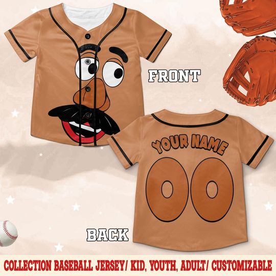 Toy Characters Head Face Couple 3D Baseball Jersey