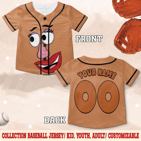 Toy Characters Head Face Couple 3D Baseball Jersey, Potato Head Matching Jersey
