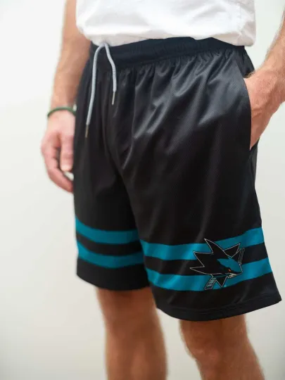 Discover San Jose Sharks Alternate Mesh Hockey Shorts