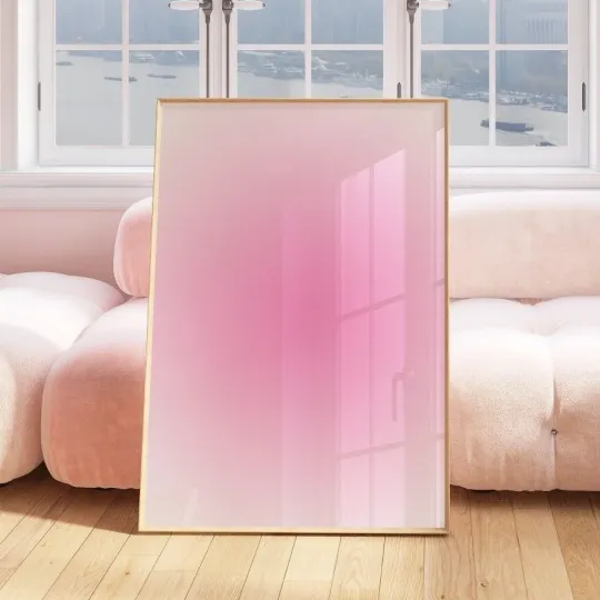 Discover Pink Aura Fade Poster, Pink Wall Art, Gallery Wall Decor, Vertical Matte Poster