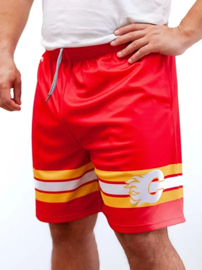 Discover Calgary Flames Mesh Hockey Shorts