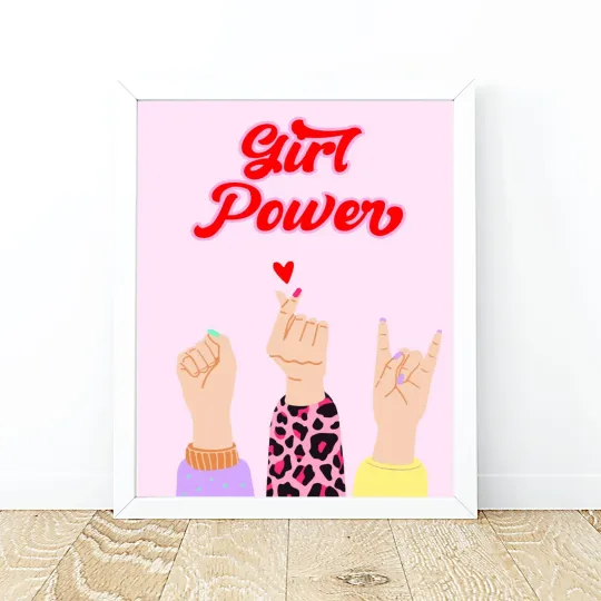 Discover Girl Power Print, Girl Gang Feminist Wall Print Art, Quote Women Female 633