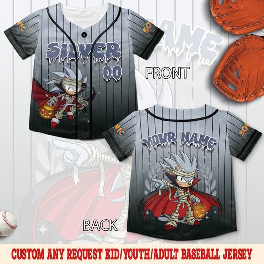 Discover Custom Sonic Halloween Baseball Jersey, Sonic the Hedgehog Jersey, Halloween Outfit for Fans, Disney Halloween Baseball Jersey SLYI03