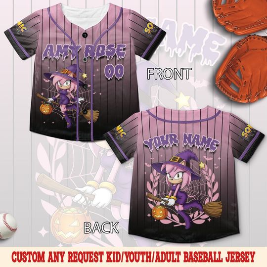 Discover Custom Sonic Halloween Baseball Jersey, Sonic the Hedgehog Jersey, Halloween Outfit for Fans, Disney Halloween Baseball Jersey SLYI03