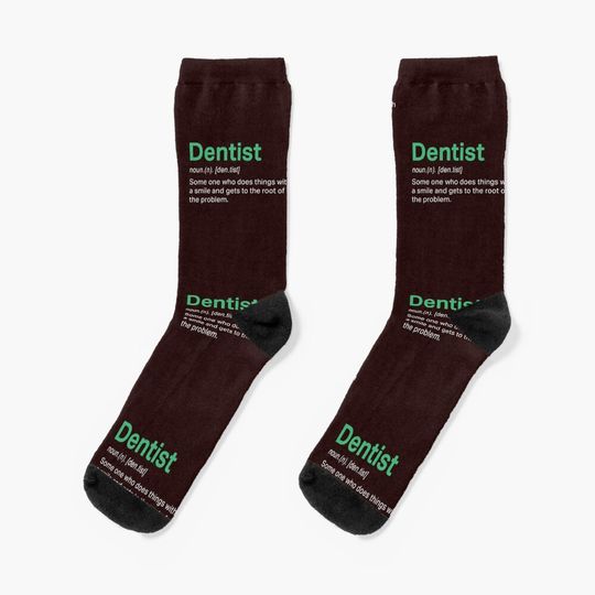 Discover Awesome Dentist definition for funny gift Socks