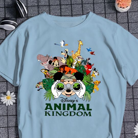 Discover Cute Animal T-Shirt, Cartoon Characters Comfort Colors Shirt, Animal Kingdom Inspired Shirt, Family Trip Matching Tee, Gifts