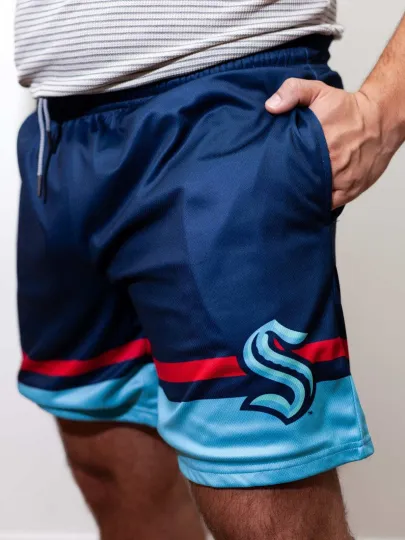 Discover Seattle Kraken Mesh Hockey Shorts