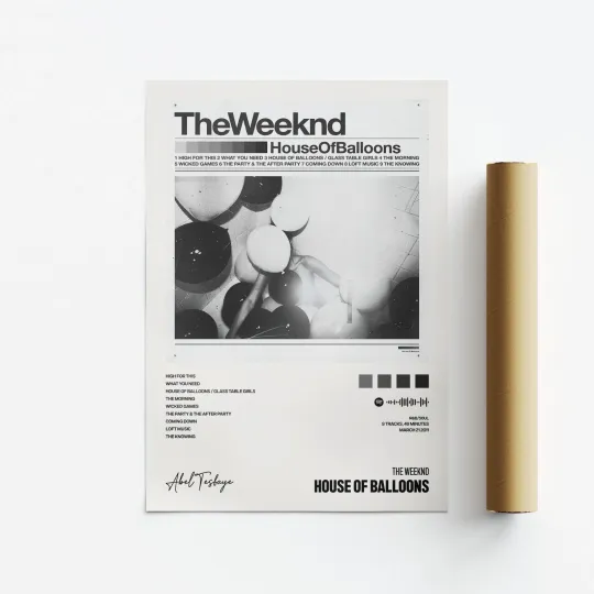 Discover Weeknds House of Balloons Album Poster - Music Art Print, Vertical Premium Matte Poster