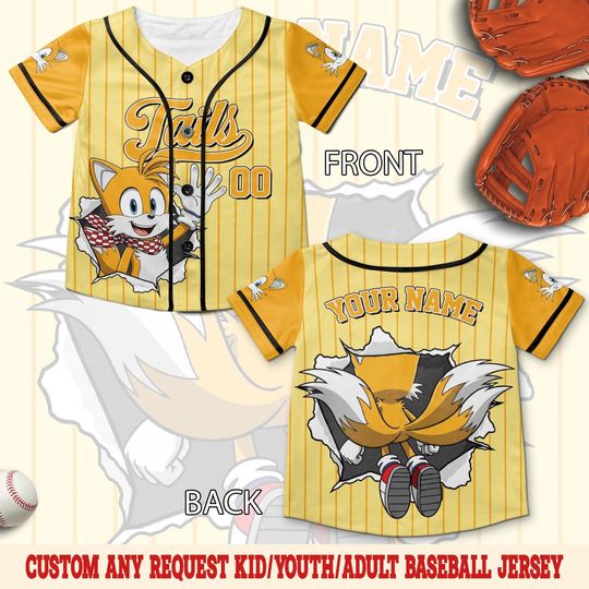 Custom Sonic Halloween Baseball Jersey, Sonic the Hedgehog Jersey