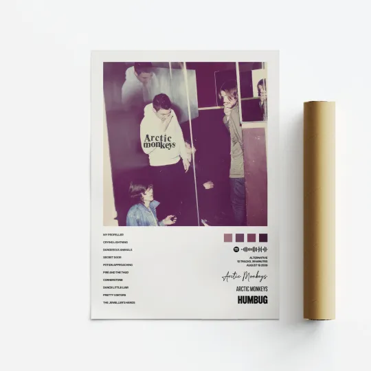 Arctic Monkeys Humbug Album Art Poster - Music Tracklist Vertical Print