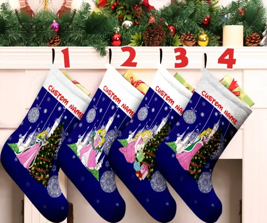 Discover Personalized Aurora Princess Christmas Stocking, Sleeping Beauty Stocking Gift