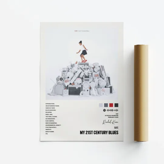 Discover RAYE My 21st Century Blues Album Art Poster Vertical Print Music Tracklist