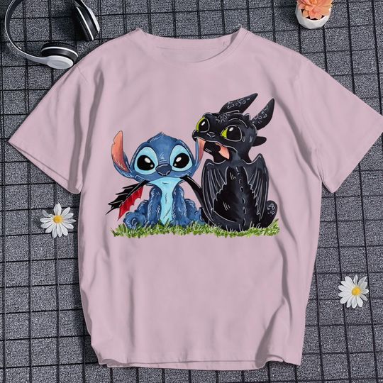 Discover Stitch Shirt, Toothless And Stitch Comfort Colors Shirt, HTTYD Shirt, Dragon Graphic Inspired Shirt, Toothless Dragon Matching Tee, Gifts
