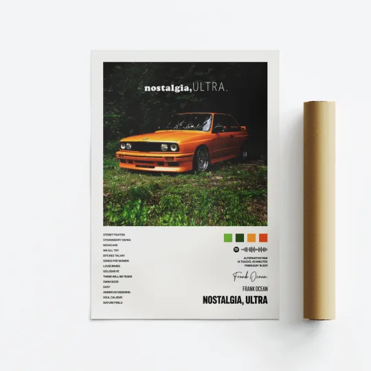 Frank Ocean Nostalgia, ULTRA Album Art Poster, Music Tracklist Vertical Print