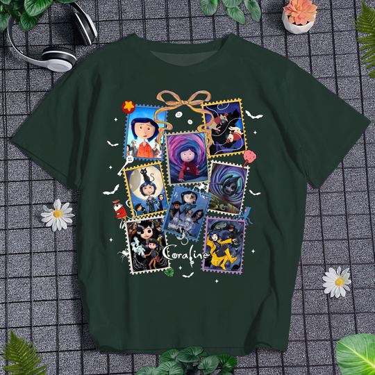 Coraline Stamp Shirt, Scary Doll Shirt, Scream Movie Shirt, Scary Movie Shirt, Horror Movie Character Shirt, Gifts