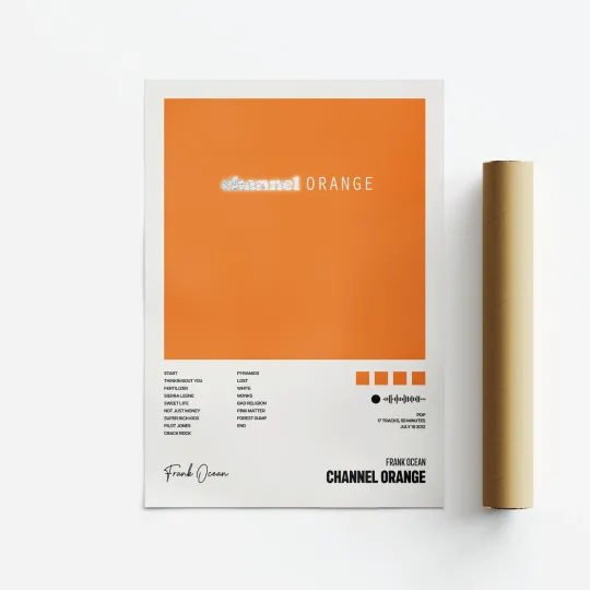 Discover Frank Ocean Channel ORANGE Album Art Poster Print Music Tracklist