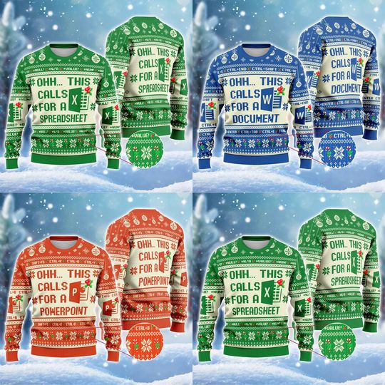 Ohh This Calls For A Spreadsheet Ugly Sweater, Excel Freak In The Sheets Ugly Christmas
