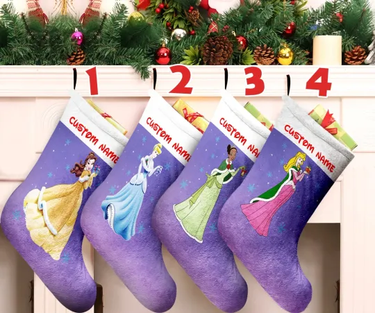 Discover Personalized Disney Princesses Christmas Stocking Disney Girl Christmas Stocking