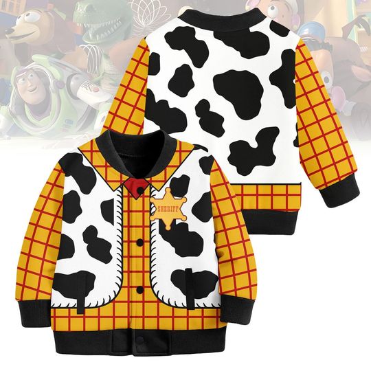 Discover Woody Kids Baseball Jacket, Toy Story Cowboy Costume Jacket, Disney Pixar Cosplay Jacket, Halloween Woody Gift For Kids, Adult