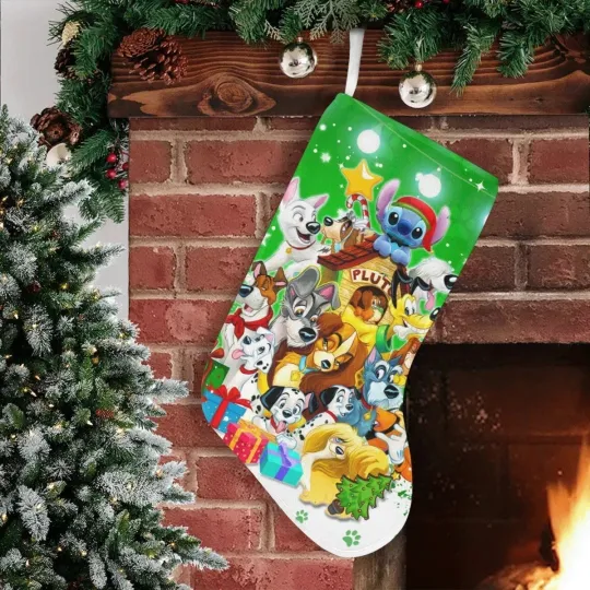 Discover Personalized Disney Dogs Christmas Stocking, Stocking with Name Chimney Decor