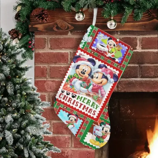 Discover Personalized Mickey Minnie Christmas Stocking Stocking With Name Chimney Decor