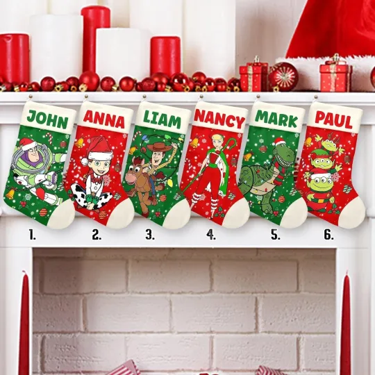 Personalized Buzz Lightyear Woody Christmas Stocking, Toy Story Stocking Gift