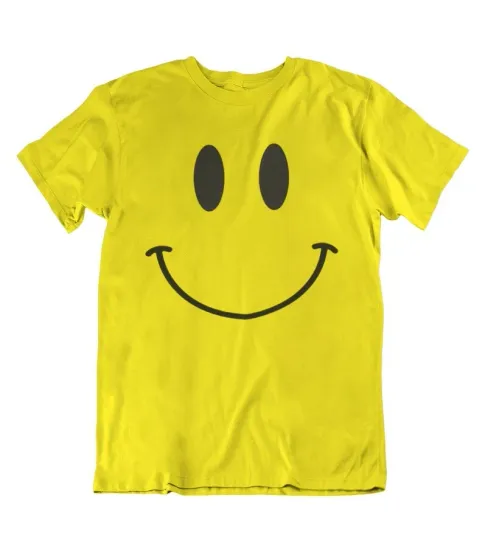 Discover Mens Smiling Face T-Shirt Eco Music Retro Party Dress