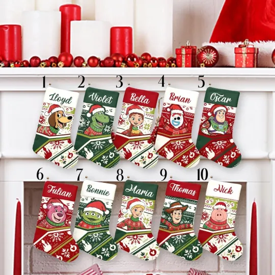 Personalized Buzz Lightyear Woody Christmas Stocking, Toy Story Stocking Gift