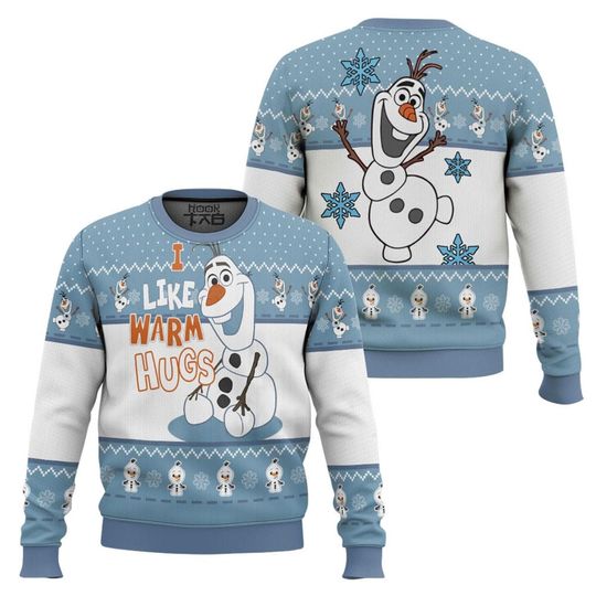 Discover Frozen Olaf Ugly Christmas Sweater, Olaf I Like Warm Hugs, Frozen Movie Christmas Sweater, Disneyland Christmas Party