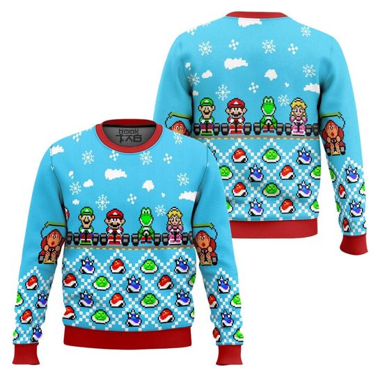 Super Mario Ugly Christmas Sweater, Mario Kart Ugly Xmas Sweater