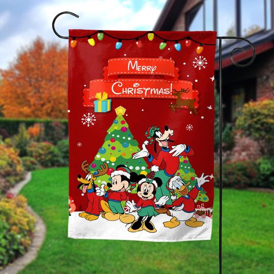 Toy Story Christmas Garden Flag,Toy Story Christmas Disneyland Christmas Garden Flag Toy Story Characters Flag, Christmas Party Decor