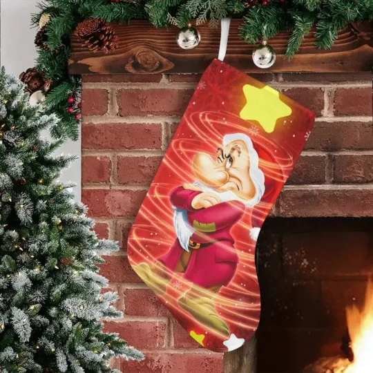 Discover Personalized Grumpy Dwarf Christmas Stocking, Snow White Stocking Chimney Decor