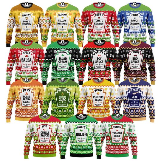 Discover Xmas&nbsp;Condiments Ugly Sweater, Christmas Condiments Sweater